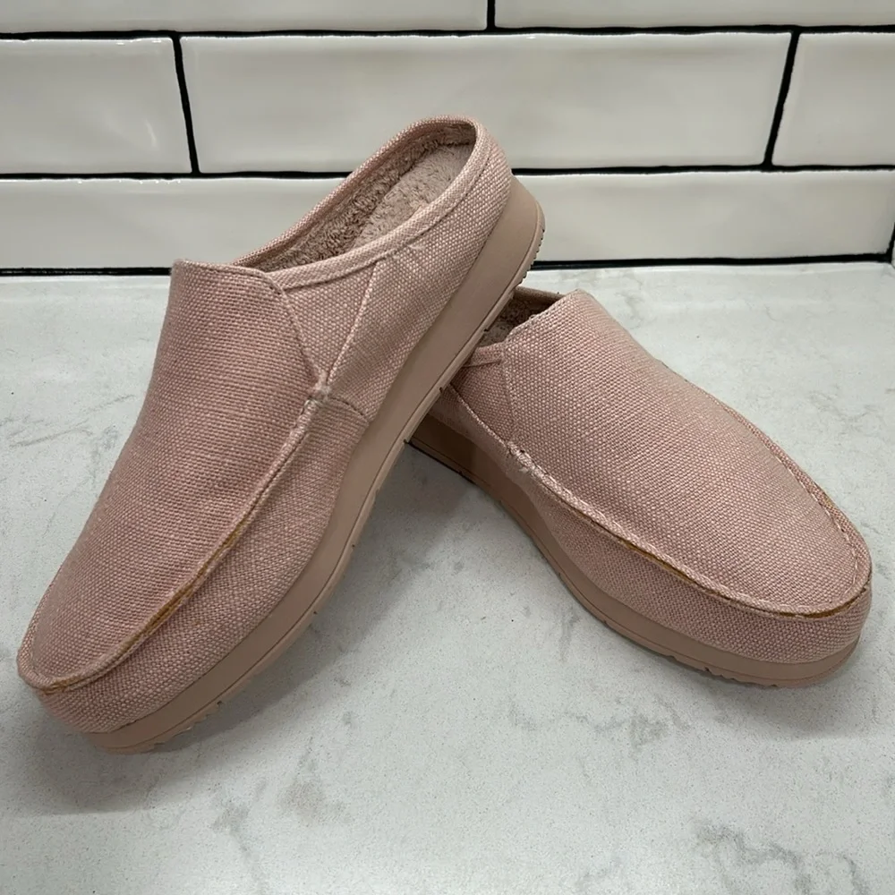 Sperry Moc-Sider Mule Canvas Hemp 10M Blush Pink Casual Slip On Comfortable NWOT